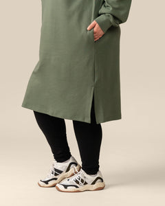 Toive Hoodie Dress Sage Green