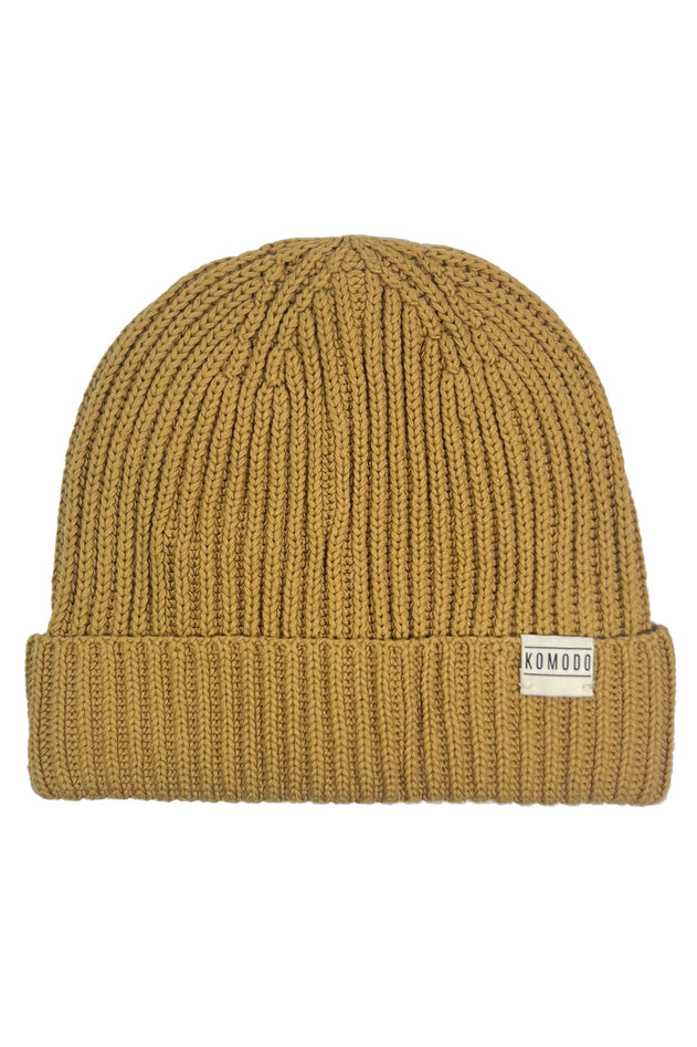 Town Organic Cotton Beanie Hat Camel