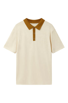 Frank Organic Cotton Knit Polo Sand