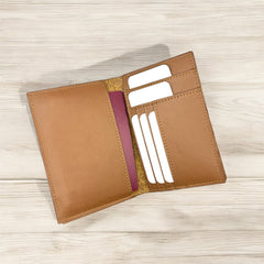 Coconut Leather Passport Wallet Cutch Brown