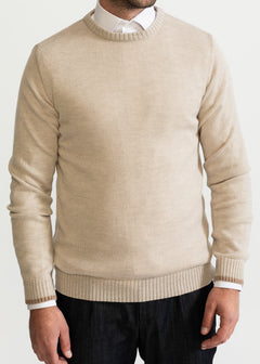 The Rodna 100% Wool Crewneck Natural Beige