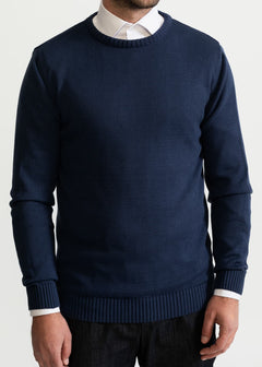 The Rodna 100% Cotton Crewneck  Petrol Blue