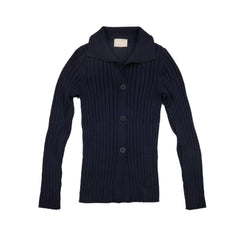 Merino Polo Cardigan Navy