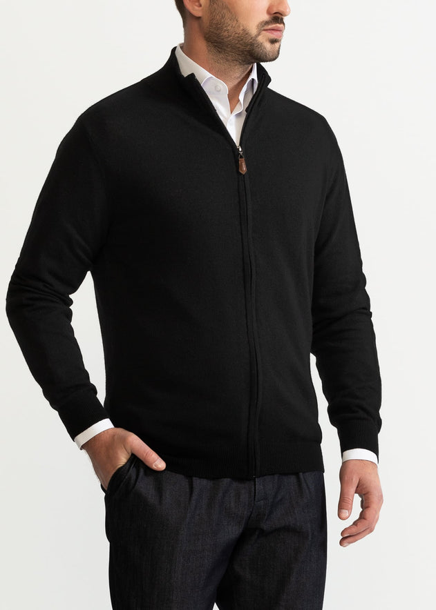 The Rodna 100% Wool Cardigan Black