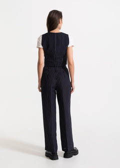 Women's Figa Linen Trousers Midnight Stripes