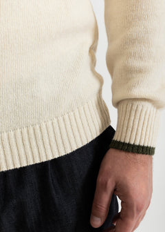 The Rodna Merino Wool V-Neck Jumper White