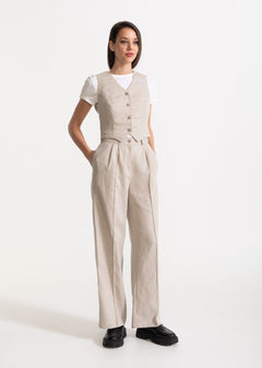 Women's Figa Linen Set Beige