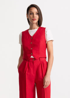 Women's Figa Linen Set Red