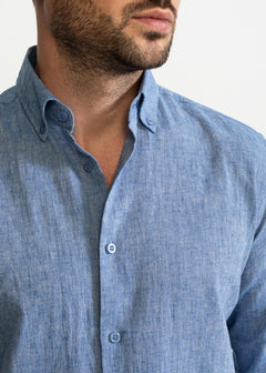 The Godeanu Linen Shirt Sky Blue