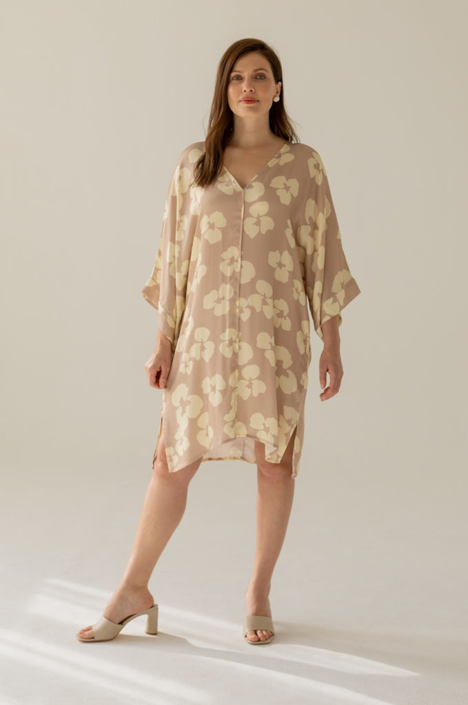 Thilde Dress Flowers Beige