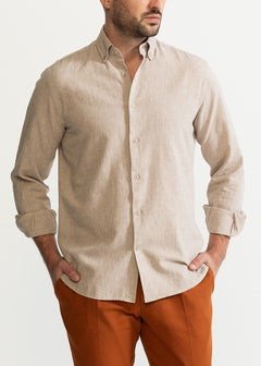 The Godeanu Linen Shirt Beige