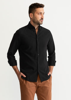 The Godeanu Linen Shirt Black