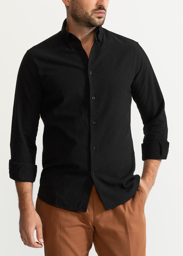 The Godeanu Linen Shirt Black