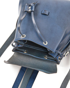 Leather Backpack Mod 130 Cuoio Blue