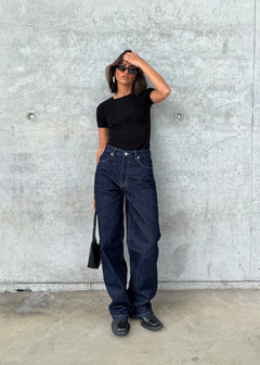 Knox Relaxed Straight Jeans Dark Wash