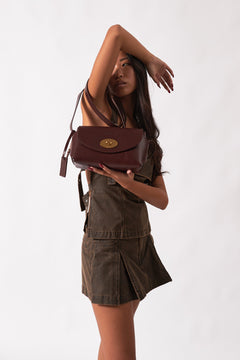 The Small Box Leather Bag Dark Brown