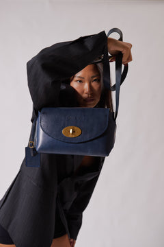 The Small Box Leather Bag Blue