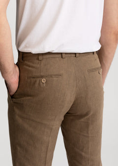 The Romana Linen Trousers Dark Beige