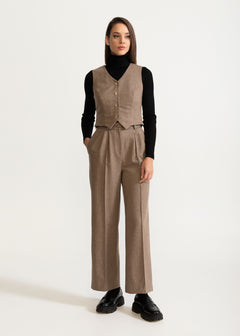 Women's Figa Wool Waistcoat  Brown