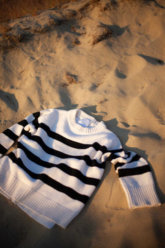 Marina Striped Merino Jumper White