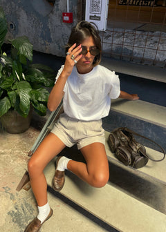 Hannah Linen Shorts Beige