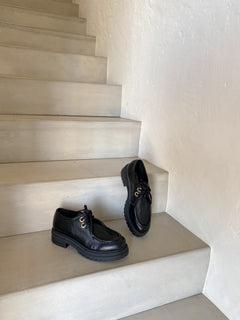 Cord Chunky Shoes Black