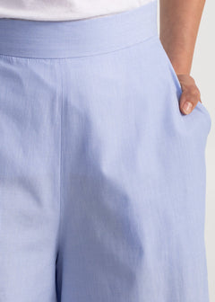 Women's Palazzo Cotton Pants Baby Blue