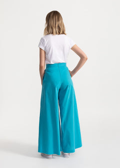 Women's Palazzo Cotton Pants Aqua