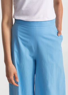 Women's Palazzo Cotton Pants Mediterranean Blue