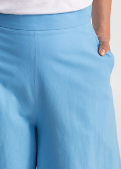 Women's Palazzo Cotton Pants Mediterranean Blue