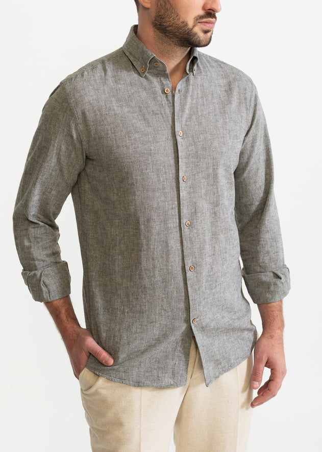 The Godeanu Linen Shirt Grey