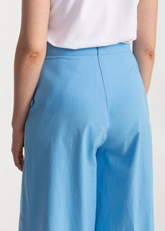 Women's Palazzo Cotton Pants Mediterranean Blue