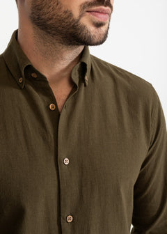 The Godeanu Linen Shirt Khaki