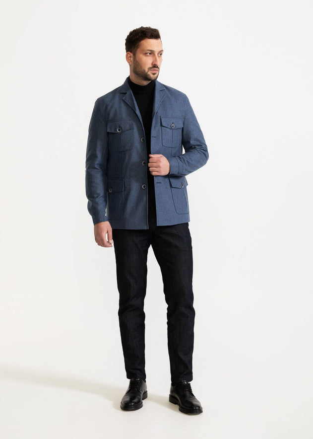 The Safari Wool Jacket  Blue