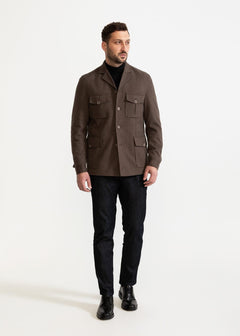 The Safari Wool Jacket  Chambray Brown