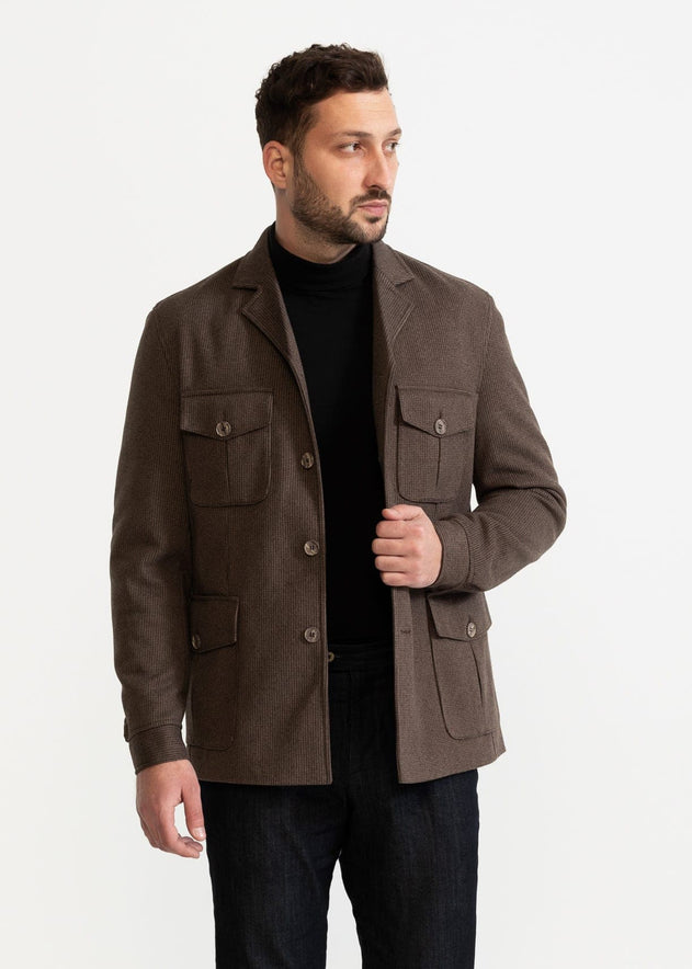 The Safari Wool Jacket  Chambray Brown