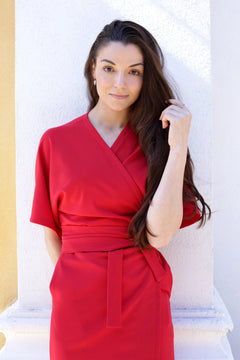 Jade Wrap Dress Red