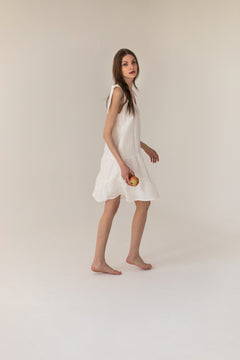 Enteliér Linen Tied Dress Ecru