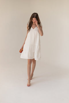 Enteliér Linen Tied Dress Ecru