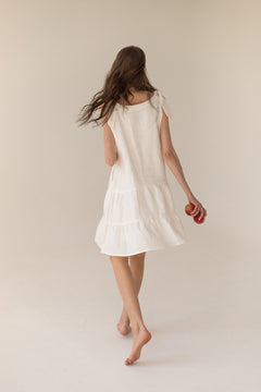 Enteliér Linen Tied Dress Ecru