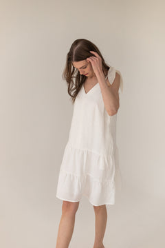 Enteliér Linen Tied Dress Ecru