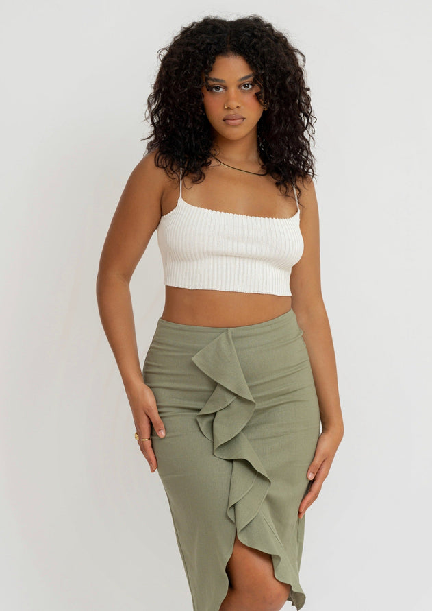 Najah Linen Skirt Green