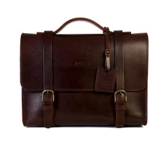 Leather Briefcase Mod 125 Cuoio Dark Brown