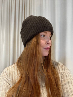 Fiskö Merino Beanie Bark Brown