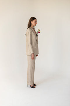 Enteliér Silk Blazer Champagne