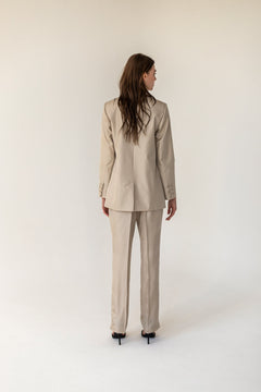 Enteliér Silk Blazer Champagne