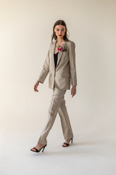 Enteliér Silk Blazer Champagne