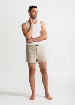 The Linen Boxer Shorts  Natural Beige