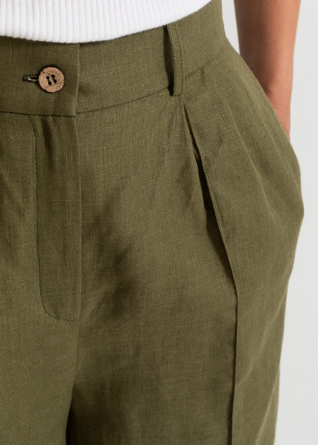 Women's Figa Linen Trousers  Khaki