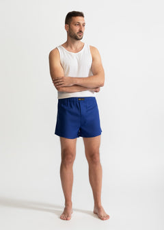 The Linen Boxer Shorts  Royal Blue